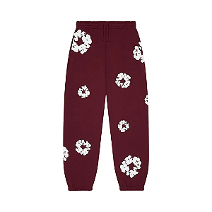DENIM TEARS - Calça De Moletom Cotton Wreath "Vinho" -NOVO-