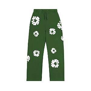 DENIM TEARS - Calça De Moletom Cotton Wreath "Verde" -NOVO-