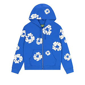DENIM TEARS - Moletom Cotton Wreath Zip "Azul" -NOVO-