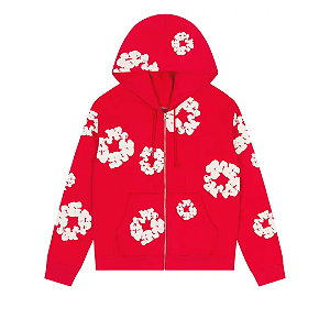 DENIM TEARS - Moletom Cotton Wreath Zip "Vermelho" -NOVO-