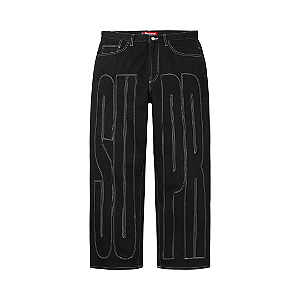 SUPREME - Calça Inset Spellout Baggy "Preto" -NOVO-