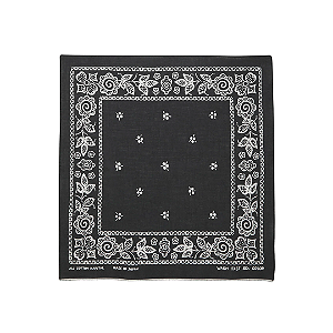 KAPITAL - Bandana Fastcolor Selvedge Escargot Flower "Preto" -NOVO-