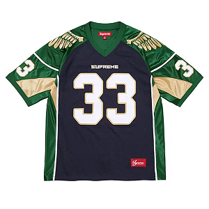 SUPREME - Camiseta Wings Jersey "Azul Escuro/Verde" -NOVO-