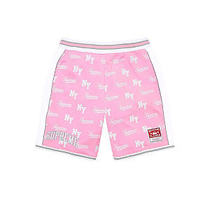 SUPREME x MITCHELL & NESS - Bermuda Monogram "Rosa" -NOVO-