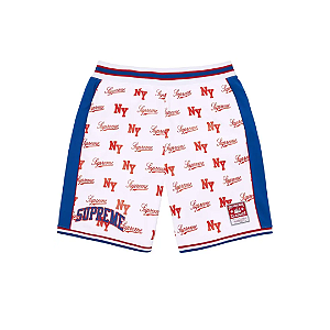 SUPREME x MITCHELL & NESS - Bermuda Monogram "Branco" -NOVO-