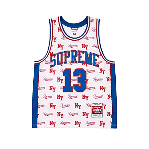 SUPREME x MITCHELL & NESS - Regata Monogram "Branco" -NOVO-