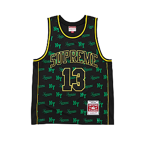 SUPREME x MITCHELL & NESS - Regata Monogram "Preto" -NOVO-