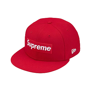 SUPREME X NEW ERA - Boné Rings Box Logo 59Fifty "Vermelho" -NOVO-