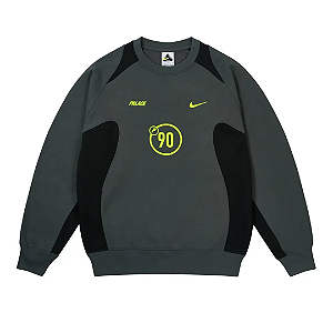 PALACE x NIKE - Moletom Total P90 Crewneck "Cinza" -NOVO-