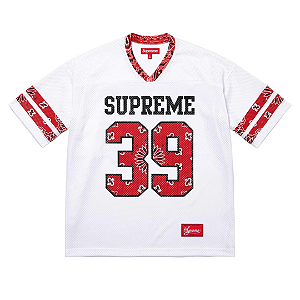 SUPREME - Camiseta Bandana Football Jersey "Branco" -NOVO-