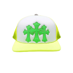 CHROME HEARTS - Boné Cemetery Crosspatch Trucker "Neon" -NOVO-