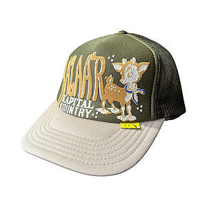 KAPITAL - Boné Kountry Osaka Bazaar Print Trucker "Bege/Verde" -NOVO-