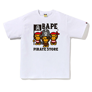 BAPE - Camiseta Captain Baby Milo Pirate Crew "Branco" -NOVO-