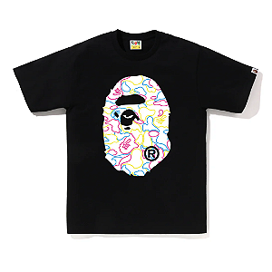 BAPE - Camiseta Neon Big Ape Head "Preto" -NOVO-