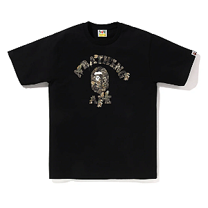BAPE - Camiseta Tree Edge Camo College "Preto/Verde" -NOVO-