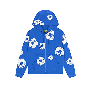 DENIM TEARS - Moletom Cotton Wreath Zip "Azul" -NOVO-