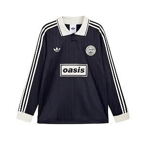 ADIDAS x OASIS - Camiseta Manga Longa Tour Jacquard Stripe Jersey "Preto" -NOVO-