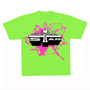 HELLSTAR - Camiseta Jesus Emblem "Verde/Rosa" -NOVO-