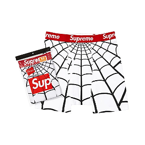 SUPREME x HANES - Cueca Boxer Spider-Man (Pack C/2) "Branco" -NOVO-