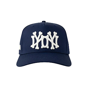 OMA DESIGN STUDIOS - Boné NY NY Bones Curved Brim "Azul Marinho" -NOVO-