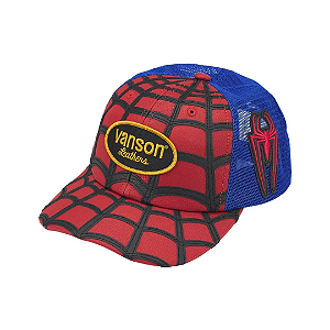 SUPREME x VANSON LEATHERS - Boné Spider-Man Mesh Back 6-Panel "Vermelho/Azul" -NOVO-