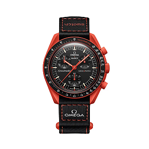 SWATCH x OMEGA - Relógio Bioceramic Mission On Earth "Lava" -NOVO-