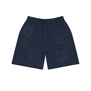 DENIM TEARS - Bermuda De Moletom Mono Cotton Wreath "Azul Marinho" -NOVO-