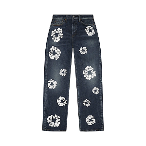 DENIM TEARS - Calça Jeans Baggy Cotton Wreath "Dark Wash" -NOVO-