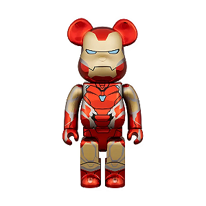 MEDICOM TOY x MARVEL - Boneco Bearbrick World Wide Tour 3 1000%: Iron Man Mark 85 "Chrome Version" -NOVO-