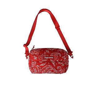 SUPREME - Bolsa Puffer Side FW22 "Vermelho Paisley” -USADO-