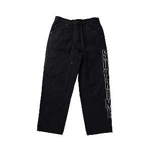SUPREME - Calça Reflective Double Knee "Preto” -USADO-