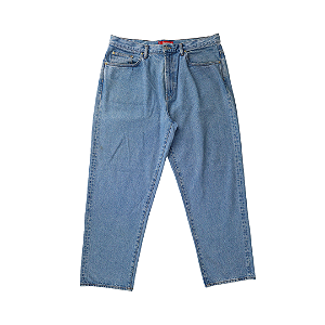 SUPREME - Calça Baggy "Washed Indigo” -USADO-