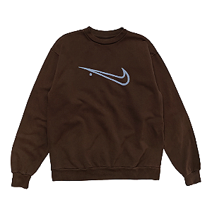 NIKE x TRAVIS SCOTT - Moletom CJ Reverse Swoosh Crewneck "Marrom" -NOVO-