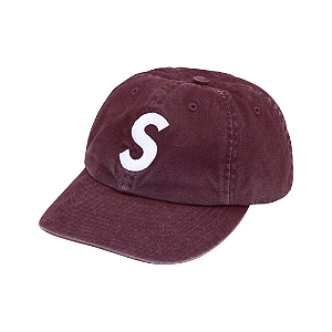 SUPREME - Boné Washed Canvas S Logo 6-Panel FW26 "Vinho" -NOVO-