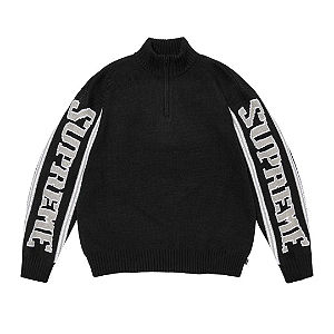 SUPREME - Suéter Zip Up Half FW26 "Preto" -NOVO-