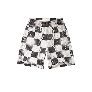 VALE LIVES FOREVER - Bermuda Checker Jords "Preto/Branco" -NOVO-