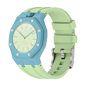ALEVOECO - Pulseira Para Swatch x AP Royal Pop "Azul/Verde Claro" -NOVO-