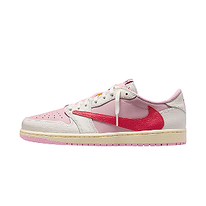 NIKE x TRAVIS SCOTT - Air Jordan 1 Low OG SP "Tropical Pink" (39,5 BR/ 8 US) -NOVO-