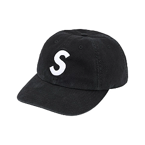 SUPREME - Boné Washed Canvas S Logo 6-Panel FW26 "Preto" -NOVO-