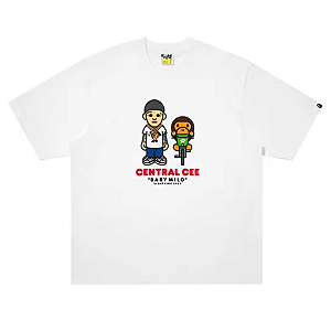 BAPE x SPOTIFY x CENTRAL CEE - Camiseta Baby Milo Relaxed Fit "Branco" -NOVO-