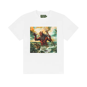 DENIM TEARS - Camiseta Poseidon's Revenge "Branco" -NOVO-