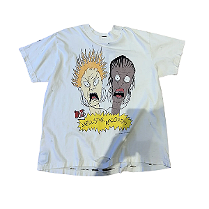 HELLSTAR - Camiseta Beevus & Butthead "Creme" -NOVO-