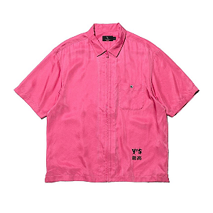 SUPREME x YOHJI YAMAMOTO - Camiseta Silk Zip Up "Rosa" -NOVO-