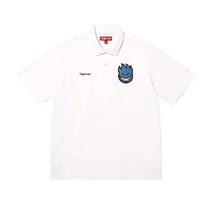 SUPREME x SPITFIRE - Camiseta Polo "Branco" -NOVO-