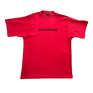 BALENCIAGA - Camiseta Logo Reversible "Vermelho" -NOVO-