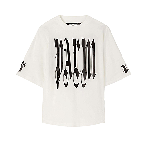 PALM ANGELS - Camiseta Gothic Logo "Branco" -NOVO-