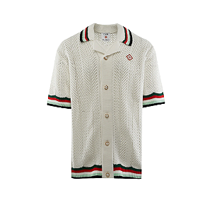 CASABLANCA - Camisa Sporty Crochet "Branco" -NOVO-