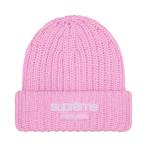 SUPREME - Touca Classic Logo Chunky Ribbed "Rosa" -NOVO-