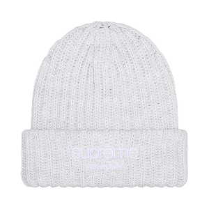 SUPREME - Touca Classic Logo Chunky Ribbed "Cinza" -NOVO-