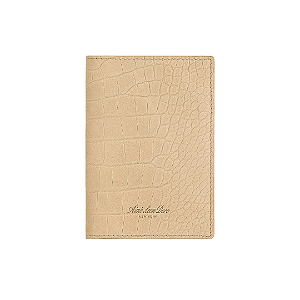 AIMÉ LEON DORE - Carteira Croc-Embossed Nubuk "Bege" -NOVO-